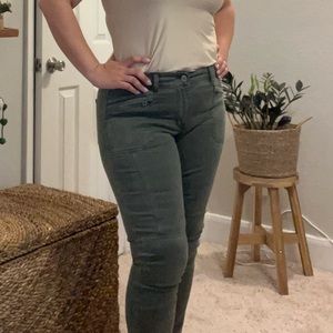 AMERICAN EAGLE OUTFITTERS olive green utility style pants Sz 14